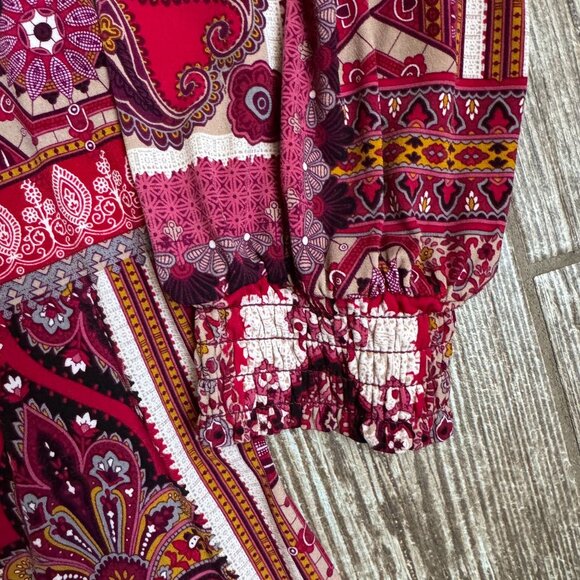 Susan Graver Womens‎ Tunic Top Plus 2X Liquid Knit Stretchy Blouse Boho Paisley - Picture 5 of 7